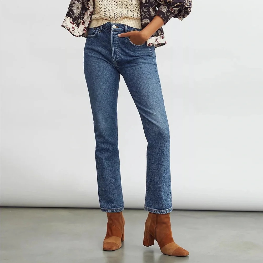 AGOLDE Riley High Rise Straight Jeans - Picture 1 of 11